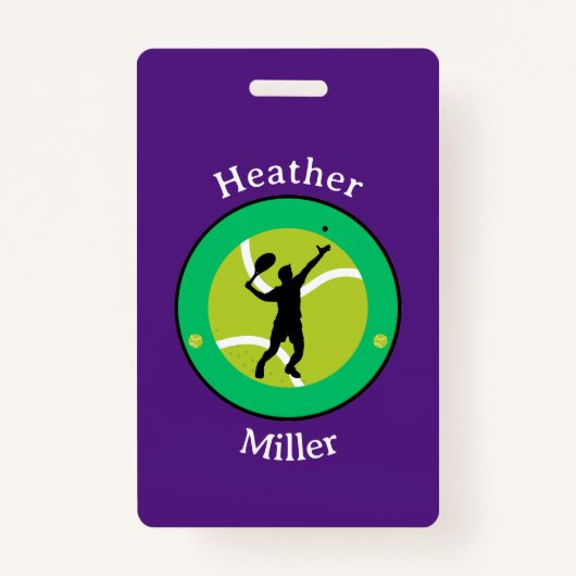 バッジ – テニスパーソナライズされた選手 – 名前の追加 (正面)