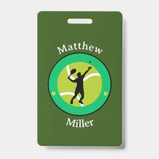 バッジ – テニスパーソナライズされた選手 – 名前の追加 (正面)