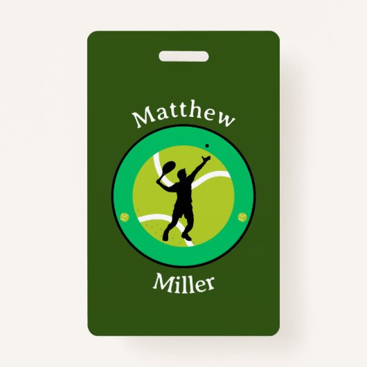 バッジ – テニスパーソナライズされた選手 – 名前の追加 (正面)