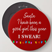バッジ – 今年はサンタさんいい子だった (正面&裏面)