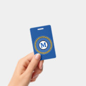 バッジ – 青 – -パーソナライズされたイニシャルの追加 (手持ち)