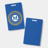 バッジ – 青 – -パーソナライズされたイニシャルの追加 (正面&裏面)