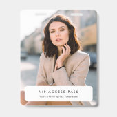 バッジ 4x5 VIP アクセス カード | 写真 カンファレンス パス (正面)