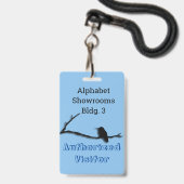 バッジ – Hummingbird on Branch (正面(ネックストラップ付))