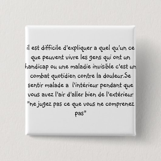 バッジ"ne jugez pas" 缶バッジ (正面)