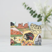 バッズランド マウントラッシュモア ブラックヒルズ サウスダコタ州 マップ ポストカード (スタンド正面)