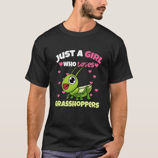 バッタが大好きな女の子 Tシャツ (正面)