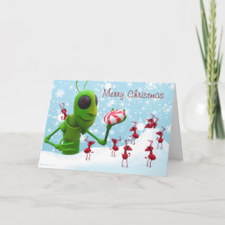 バッタとアリのクリスマスカード シーズンカード