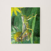 バッタの写真撮影のパズルw/gift箱 ジグソーパズル (縦)