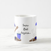 バッターアップの雪だるま コーヒーマグカップ (中央)