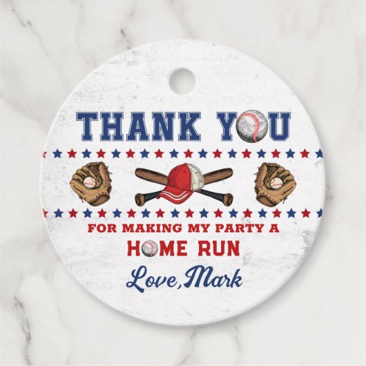 バッターアップベースボールボーイ誕生日ありがとう フェイバータグ (正面)