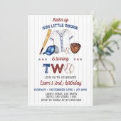 バッターアップベースボールボーイ誕生日招待状 招待状 (スタンド正面)