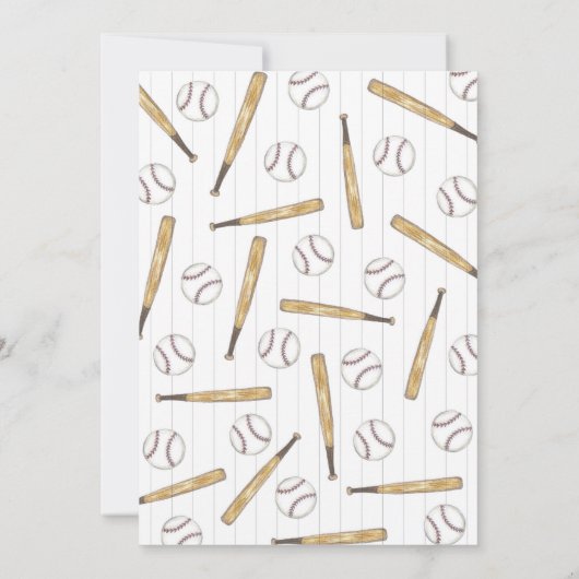 バッターアップベースボールボーイ誕生日招待状 招待状 (裏面)