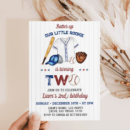 バッターアップベースボールボーイ誕生日招待状 招待状