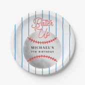 バッターアップボーイズ野球テーマ誕生会 ペーパープレート (正面)