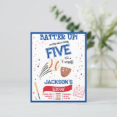 バッターアップルーキーベースボールバジェット誕生日招待状 (スタンド正面)