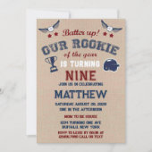 バッターアップ我々の小さなルーキーはAdd Age Inv回転している 招待状 (正面)