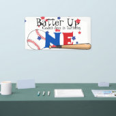 バッターアップ野球初誕生日旗 横断幕 (トレードショー)