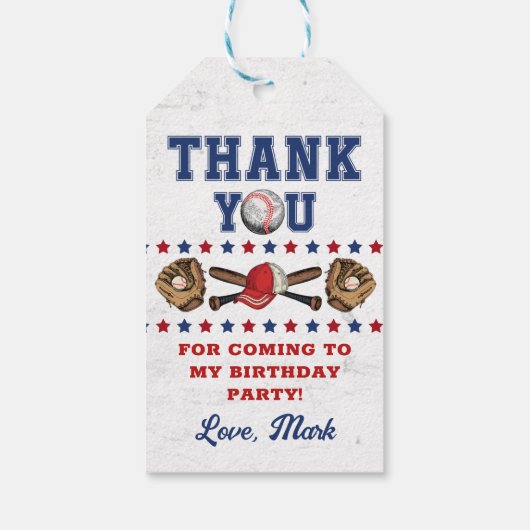 バッターアップ野球誕生日ありがとう ギフトタグ (裏面)