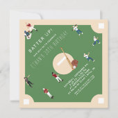 バッターアップ野球誕生日招待状 招待状 (正面)