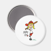 バッターアップ！ソフトボールスティックフィギュア磁石 マグネット (正面/裏面)