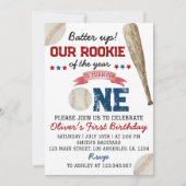 バッターアップ 新人賞 野球 誕生日招待状 招待状 (正面)