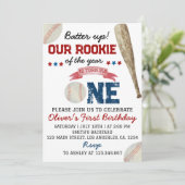 バッターアップ 新人賞 野球 誕生日招待状 招待状 (スタンド正面)