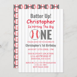 バッターアップ!野球の誕生日 招待状