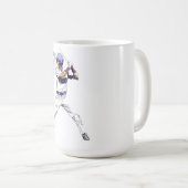 バッターアップ! – 野球選手と米国国旗 コーヒーマグカップ (正面右)