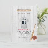 バッターボックスへようこそ！ 野球の誕生日パーティーへの招待状 招待状 (スタンド正面)