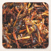 バッタ揚げ(Takkataen Thot)アジア料理 スクエアペーパーコースター (正面)