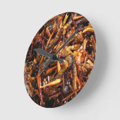 バッタ揚げ(Takkataen Thot)アジア料理 ラウンド壁時計 (傾斜)