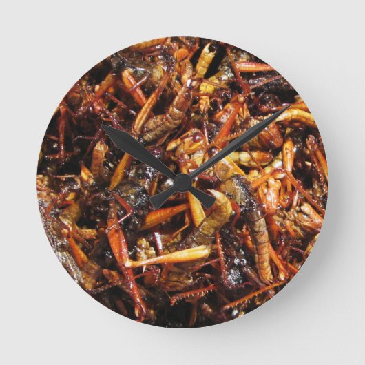 バッタ揚げ(Takkataen Thot)アジア料理 ラウンド壁時計 (正面)