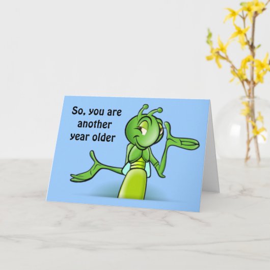 バッタ カード (黄色い花)