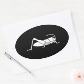 バッタ 楕円形シール (封筒)