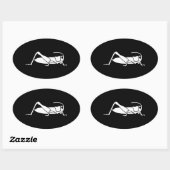 バッタ 楕円形シール (シート)