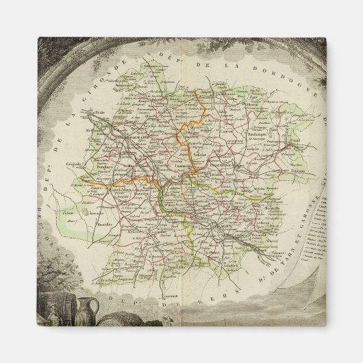 バッチとガロンヌ マグネット (正面)