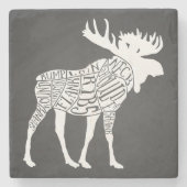 バッチャー線図の肉は時計の狩りムースを切る ストーンコースター (正面)