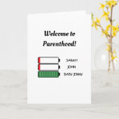 バッテおもしろいリーマムパパベビーは育児へようこそ カード (黄色い花)