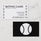 バッティング・ケージのパンチカード ロイヤリティカード (正面/裏面)