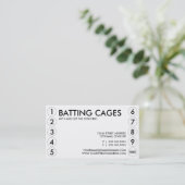 バッティング・ケージのパンチカード ロイヤリティカード (スタンド正面)
