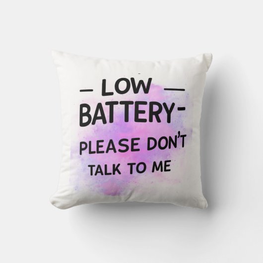 バッテリが不足している場合は話さないで下さい – おもしろい Sarcas クッション (正面)