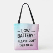 バッテリが不足している場合は話さないで下さい – おもしろい Sarcas トートバッグ (裏面)