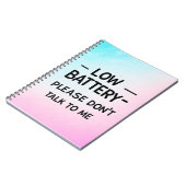 バッテリが不足している場合は話さないで下さい – おもしろい Sarcas ノートブック (左側)