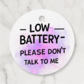 バッテリが不足している場合は話さないで下さい – おもしろい Sarcas フェイバータグ (裏面)