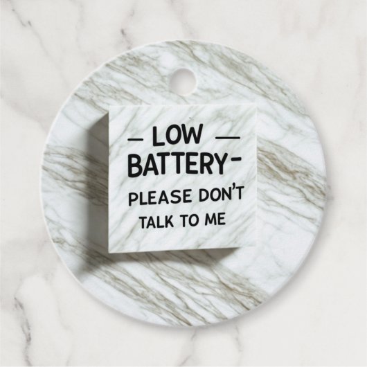 バッテリが不足している場合は話さないで下さい – おもしろい Sarcas フェイバータグ (正面)