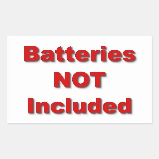 バッテリが含まれていないステッカー 長方形シール (正面)