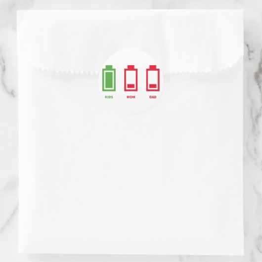 バッテリのおもしろい低い子供ママパパのエネルギー ラウンドシール (バッグ)