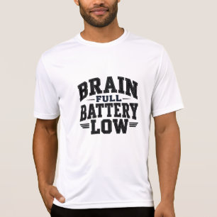 バッテリー切れ寸前の脳 ビンテージ風タイプ Tシャツ