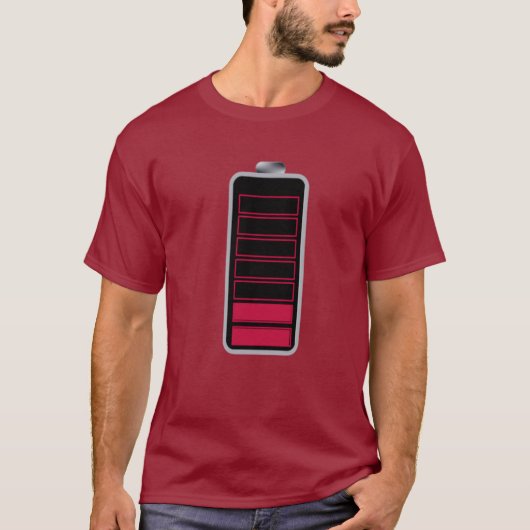バッテリー切れ寸前アイコンTシャツ Tシャツ (正面)
